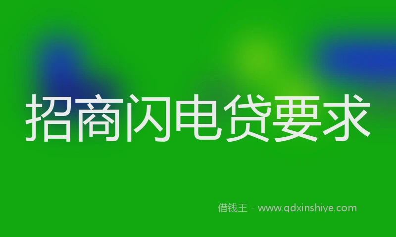 招商闪电贷要求