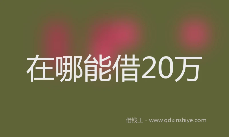在哪能借20万
