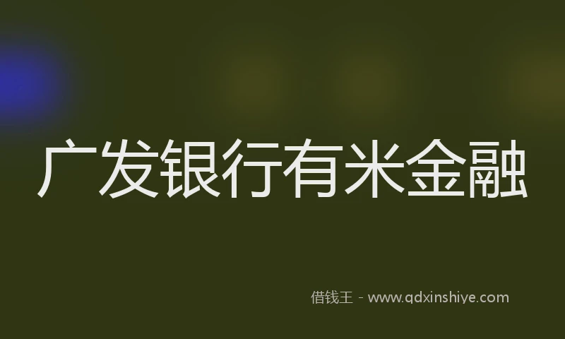 广发银行有米金融