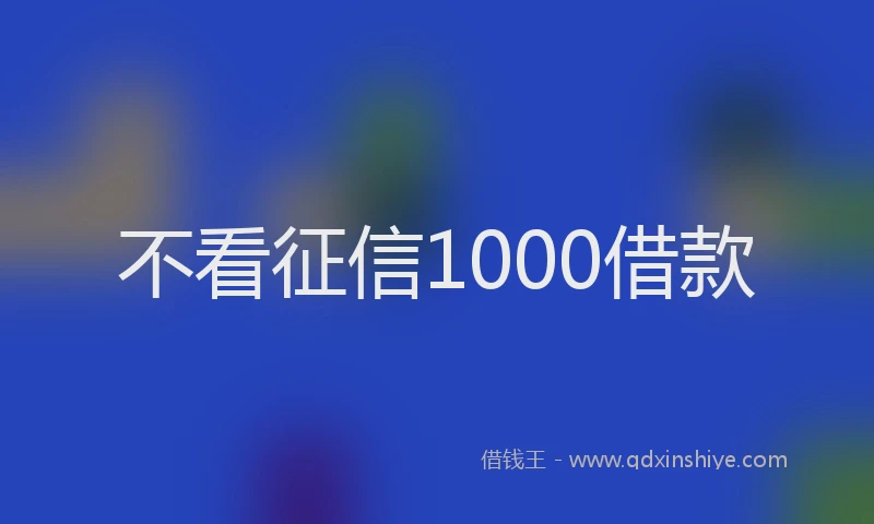 不看征信1000借款