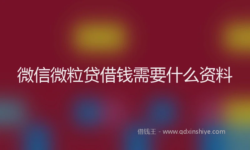微信微粒贷借钱需要什么资料