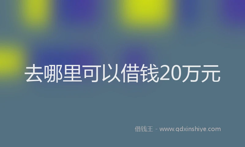 去哪里可以借钱20万元