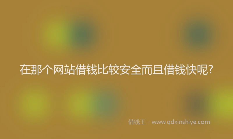在那个网站借钱比较安全而且借钱快呢?