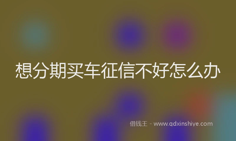 想分期买车征信不好怎么办