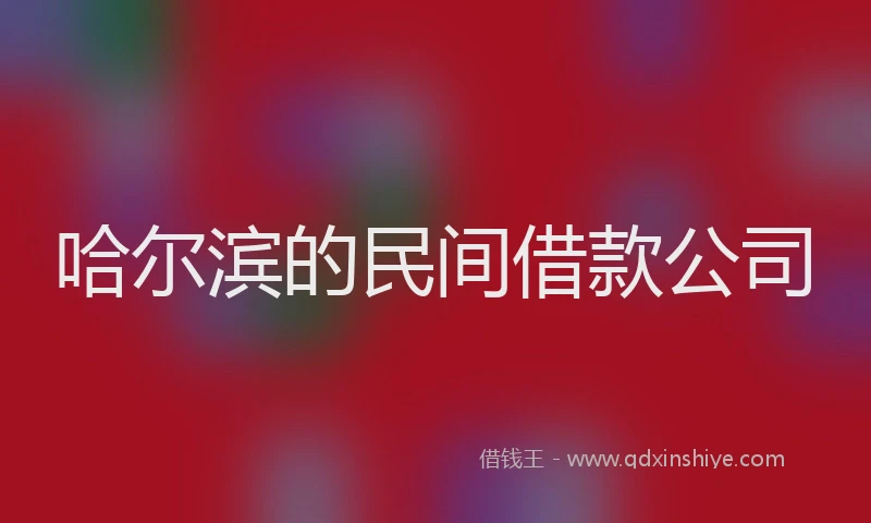 哈尔滨的民间借款公司