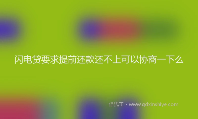 闪电贷要求提前还款还不上可以协商一下么