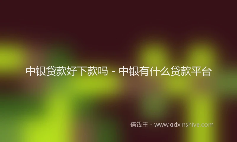 中银贷款好下款吗 - 中银有什么贷款平台