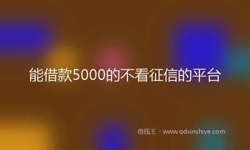能借款5000的不看征信的平台