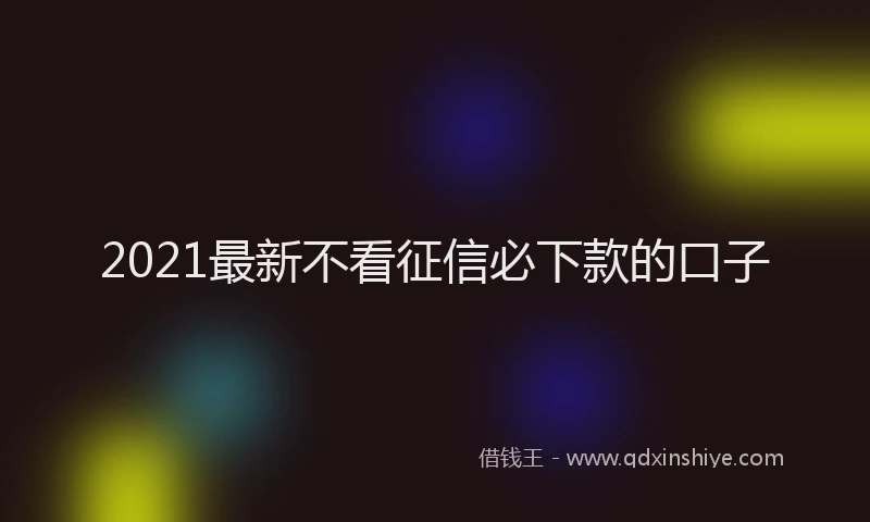 2021最新不看征信必下款的口子