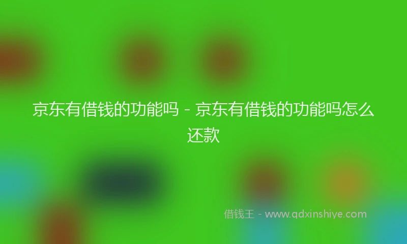 京东有借钱的功能吗 - 京东有借钱的功能吗怎么还款