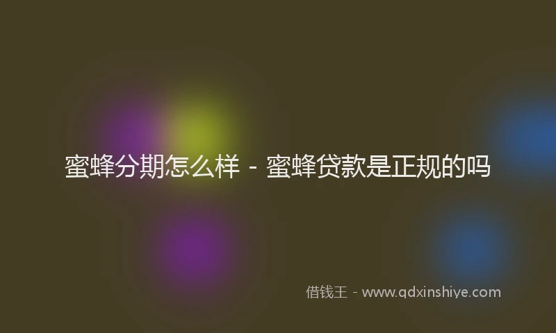 蜜蜂分期怎么样 - 蜜蜂贷款是正规的吗