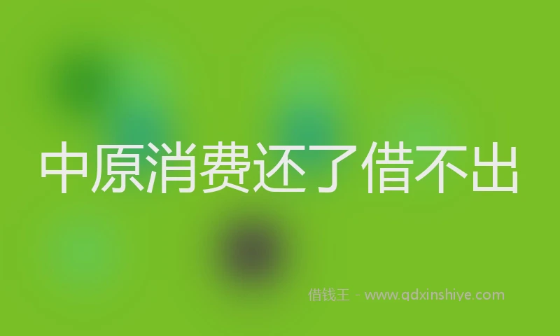 中原消费还了借不出
