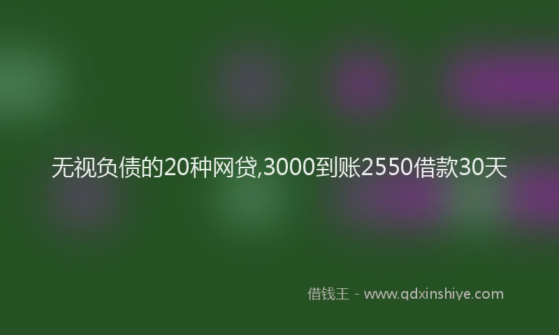 无视负债的20种网贷,3000到账2550借款30天