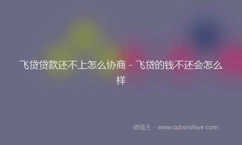 飞贷贷款还不上怎么协商 - 飞贷的钱不还会怎么样