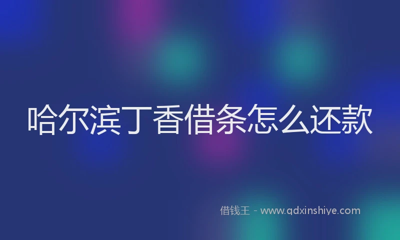 哈尔滨丁香借条怎么还款