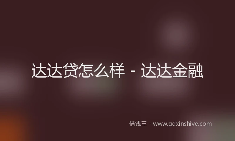 达达贷怎么样 - 达达金融