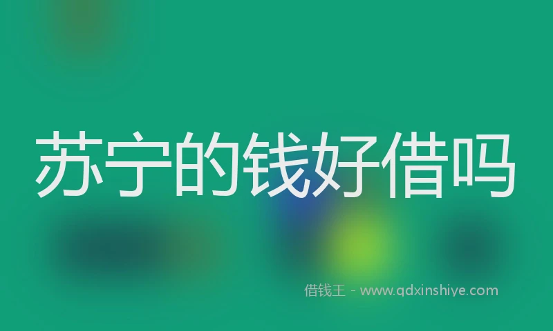 苏宁的钱好借吗