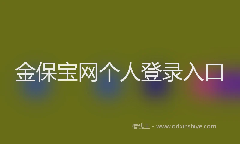 金保宝网个人登录入口