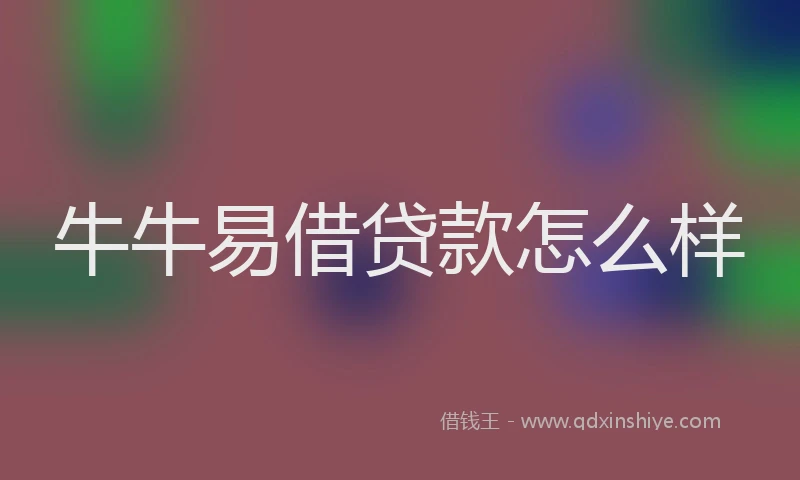 牛牛易借贷款怎么样