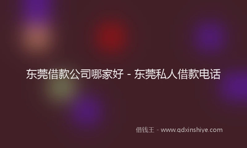 东莞借款公司哪家好 - 东莞私人借款电话