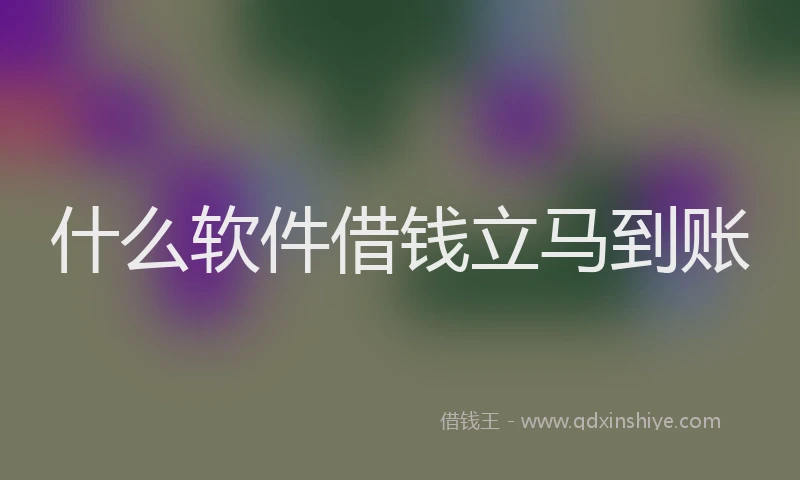 什么软件借钱立马到账