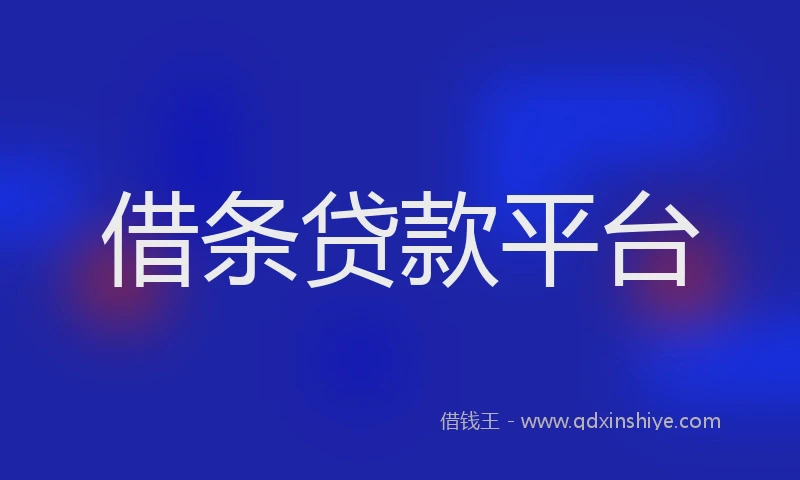借条贷款平台
