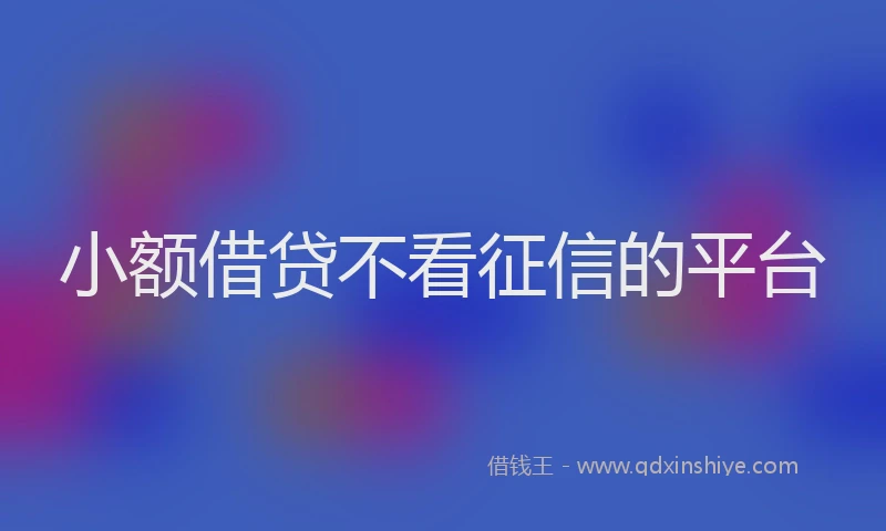 小额借贷不看征信的平台