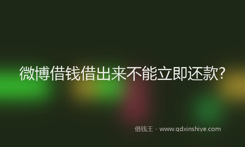 微博借钱借出来不能立即还款?