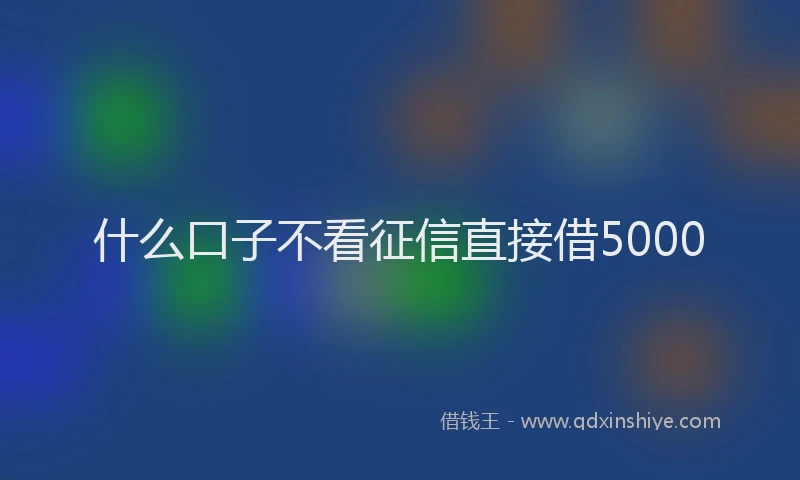什么口子不看征信直接借5000