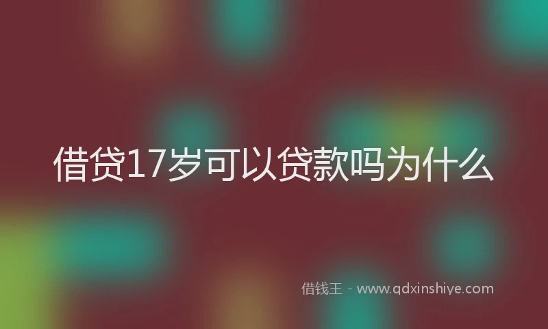 借贷17岁可以贷款吗为什么