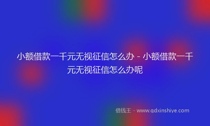小额借款一千元无视征信怎么办 - 小额借款一千元无视征信怎么办呢