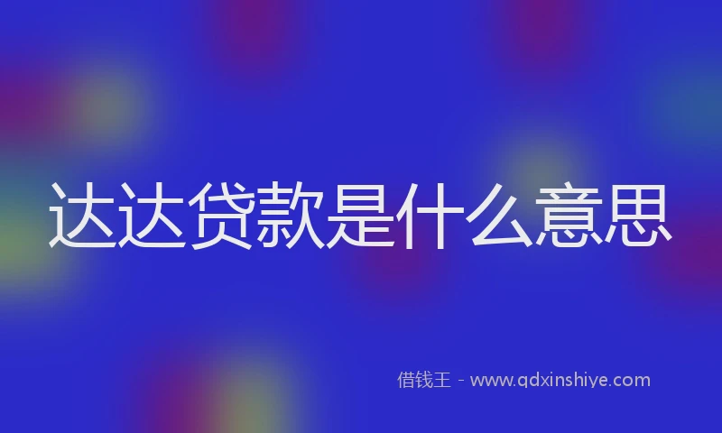达达贷款是什么意思