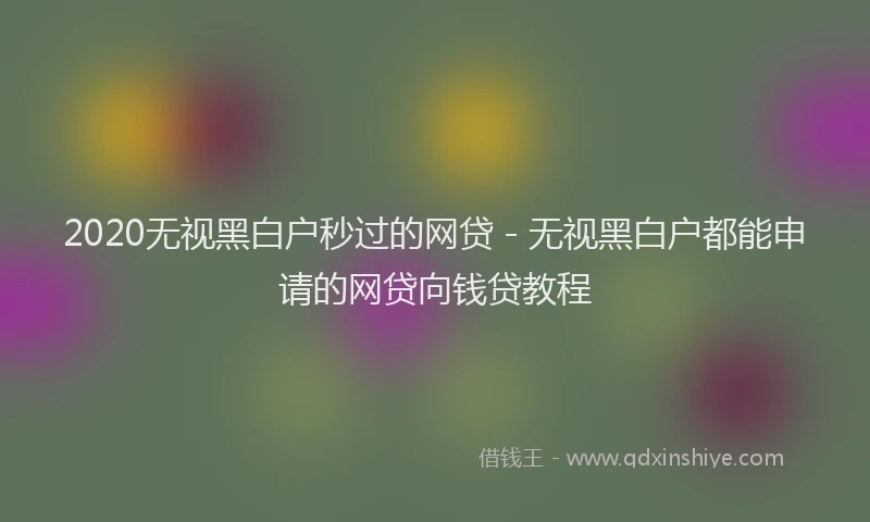2020无视黑白户秒过的网贷 - 无视黑白户都能申请的网贷向钱贷教程