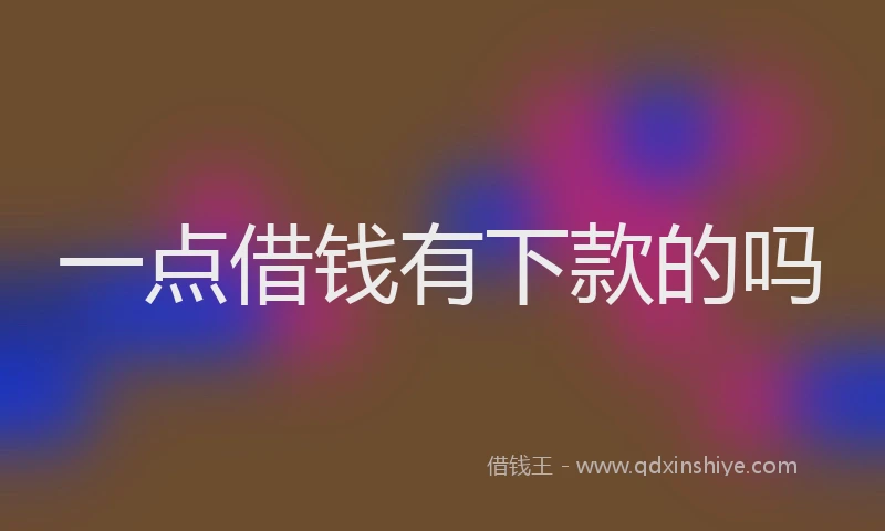 一点借钱有下款的吗