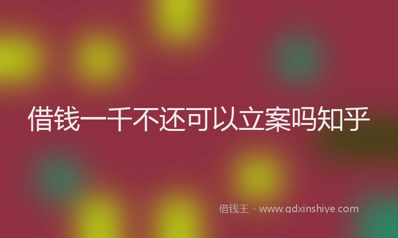 借钱一千不还可以立案吗知乎