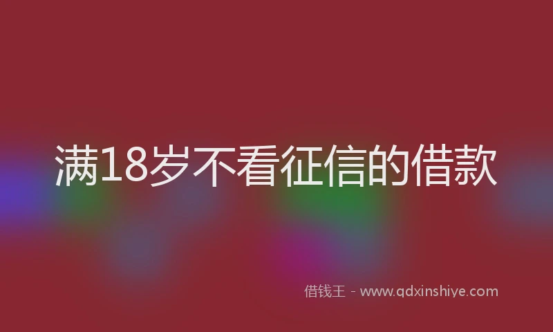 满18岁不看征信的借款
