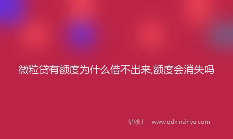 微粒贷有额度为什么借不出来,额度会消失吗