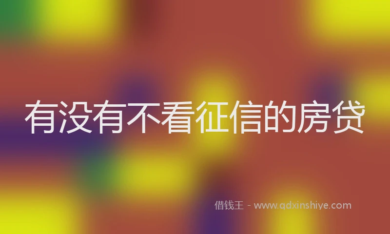 有没有不看征信的房贷