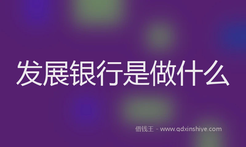 发展银行是做什么