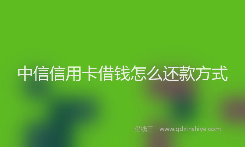 中信信用卡借钱怎么还款方式