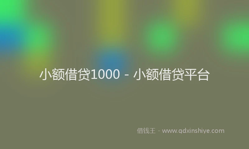 小额借贷1000 - 小额借贷平台