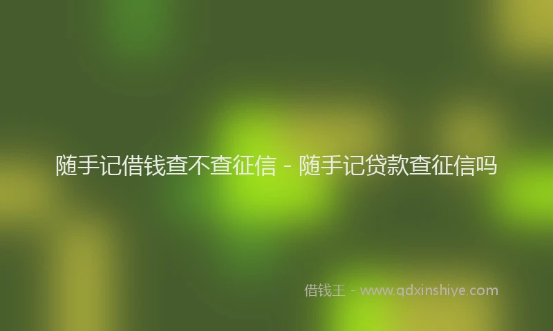 随手记借钱查不查征信 - 随手记贷款查征信吗