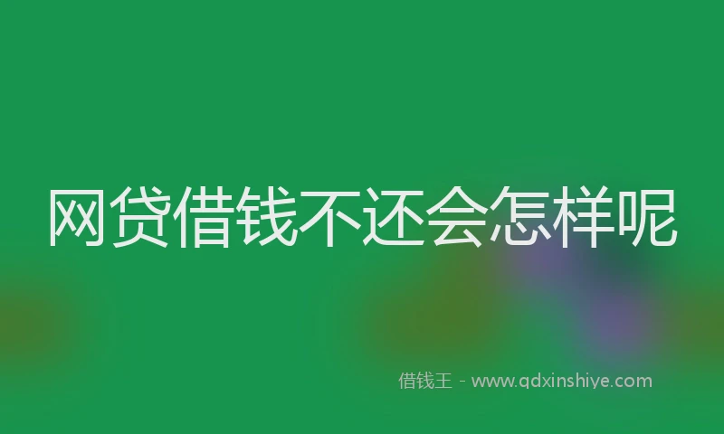 网贷借钱不还会怎样呢
