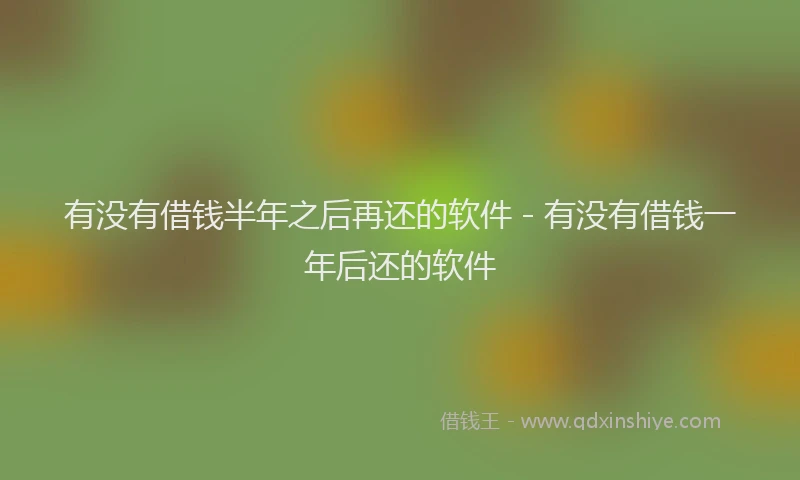 有没有借钱半年之后再还的软件 - 有没有借钱一年后还的软件