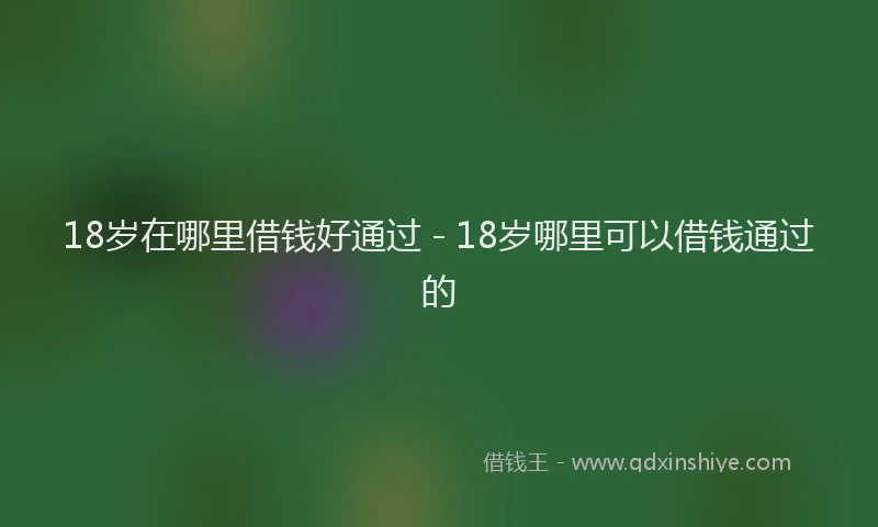 18岁在哪里借钱好通过 - 18岁哪里可以借钱通过的