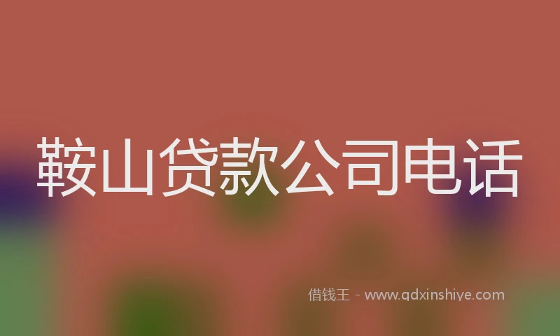 鞍山贷款公司电话