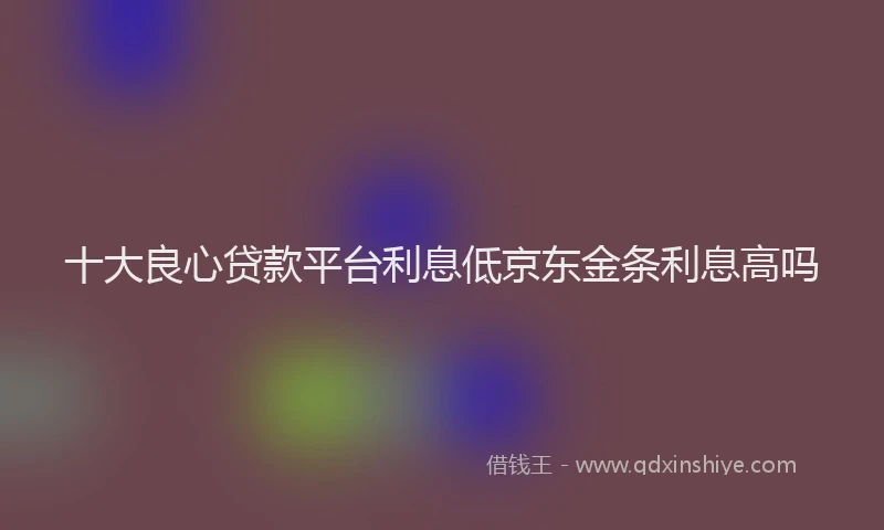 十大良心贷款平台利息低京东金条利息高吗