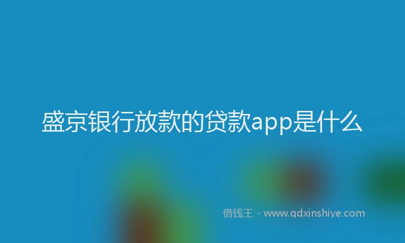 盛京银行放款的贷款app是什么
