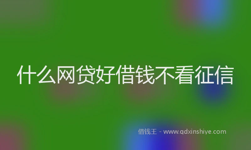 什么网贷好借钱不看征信