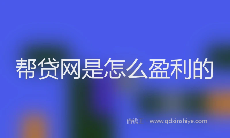 帮贷网是怎么盈利的